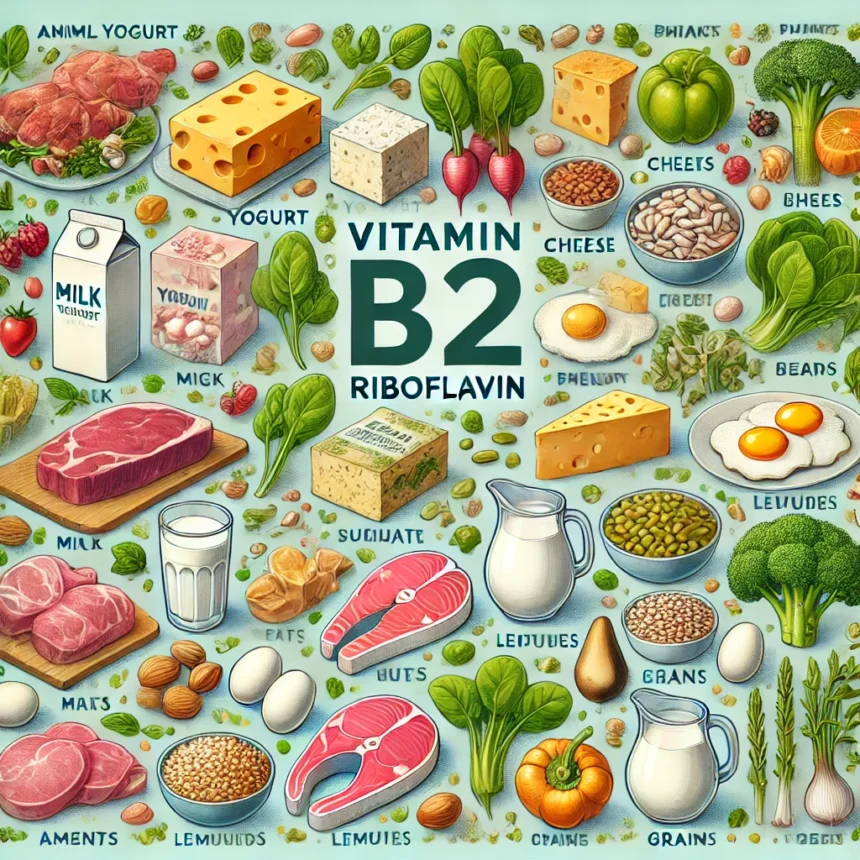 Vitaminas B2 (Riboflavinas) Svarba sveikatai, šaltiniai